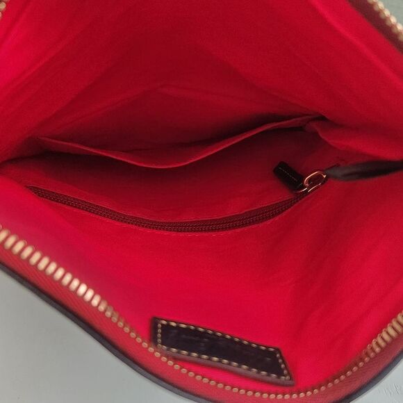 Dooney And Bourke Florentine Foldover  Crossbody Clutch Navy - Picture 6 of 9